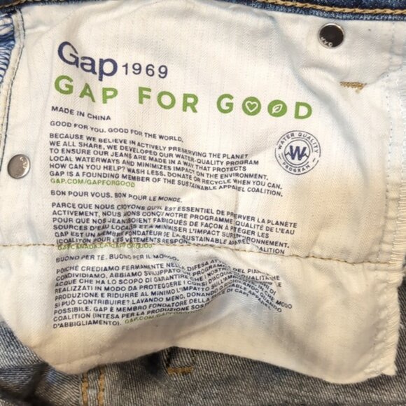 GAP 1969 Real Straight Jeans Cropped Ankle Indigo Denim Size 34 - Picture 10 of 12